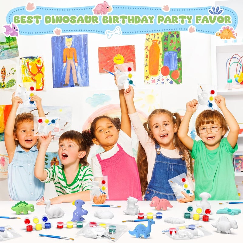 Simgoing 20 Set Dinosaur Ceramic Painting Kit DIY Ceramic to Paint Your Own Dinosaur Figurines Unpainted Plaster Arts and Craft for Adults Birthday Party Favors - Image 4